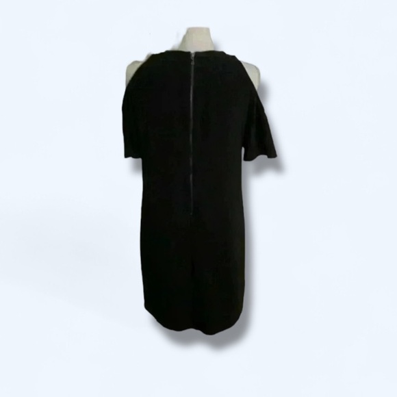 Loft Black Cold Shoulder Short Sleeve Light Dress Size 4​​ - Picture 3 of 5